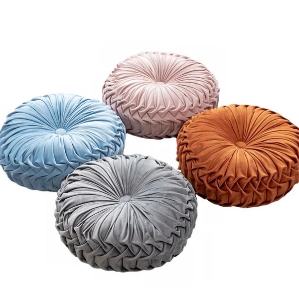 Coussin de siège solide rondcoussin de siège de tissu en velours