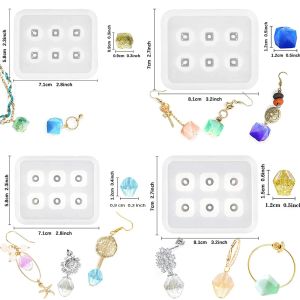 Perles ovales à facette ronde à facettes en silicone mouture de moule à bijoux outils pour les bijoux en résine bricolage