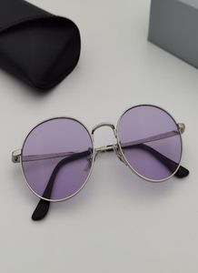 Gafas de sol redondas Modelo de arrastre de nariz ajustable UV400 de alta calidad para hombres y mujeres, agregue un estuche de cuero marrón o negro y todos los accesorios 7135655