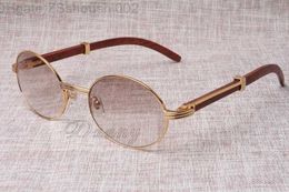 Ronde zonnebril Veehoorn Brillen 7550178 Hout Zonnebrillen voor heren en dames glasloze brillen Maat 55-22-135 mm XLJ9
