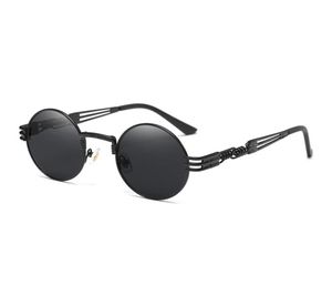 Ronde zonnebril Steampunk heren dames mode bril met metalen frame Retro vintage zonnebril UV400 goedkoop Eyewear3473030