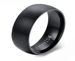 Мужское классическое черное обручальное кольцо из титановой стали с круглой поверхностью8656253