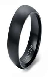Мужское классическое черное обручальное кольцо из титановой стали с круглой поверхностью4922434