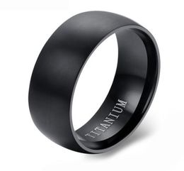 Мужское классическое черное обручальное кольцо из титановой стали с круглой поверхностью8872671
