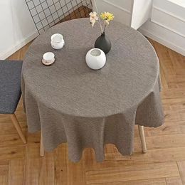 Nappes rond en coton lin pain table couvercle de couverture de couverture 90-180 cm pour le thé à la maison OBRUS TAFELKLEED MANTEL DE MESA 231221