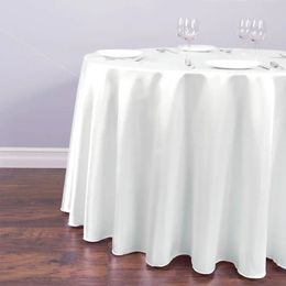 Ronde tafelkleden wit zonder stiksels Elegant effen tafelkleed voor Kerstmis Verjaardag Bruiloft El Decoratie 240123