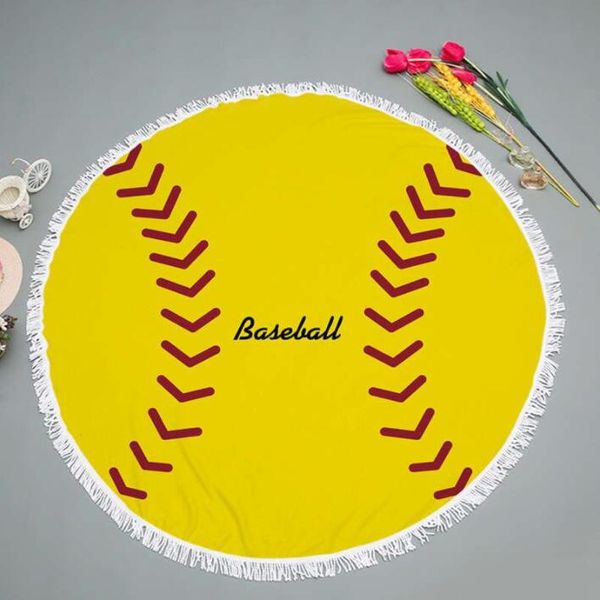 Tondo nappa baseball softball telo mare in microfibra pallavolo pallacanestro calcio asciugamano da bagno tappetino yoga 150 cm inventario all'ingrosso