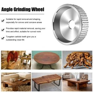 Angle d'angle de bois rond Ponceau de roue de ponçage rotatif Disque abrasif pour l'angle de moulin à carbure de carbure 16 mm 22 mm alésage