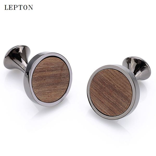 Boutons de manchette ronds en bois de santal, boutons de manchette en bois de santal, cadeaux de mariage Lepton, meilleurs cadeaux pour hommes avec boîte-cadeau