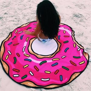 Ronde Yoga Mat Dicnic Dlanket Dizza Hamburger Donut Dolyester Deak Douchedoek Dlanket Gratis verzending D