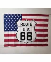 Route 66 VS Vlagbanner 3x5 ft 90x150cm Festival Party Gift Sports 100D Polyester Indoor Outdoor Gedrukte vlaggen en banners Flying5723071