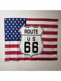 Route 66 USA Flag Banner 3x5 Ft 90x150cm Festival Party Gift Sports 100d Polyester Indoor extérieur drapeau et bannières imprimées Flying8984394