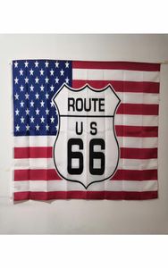 Route 66 USA Flag Banner 3x5 Ft 90x150cm Festival Party Gift Sports 100d Polyester Indoor extérieur drapeaux et bannières imprimées Flying9139687