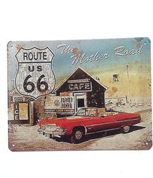 Route US 66 The Mother Road Retro Vintage Metal Tin Sign Poster For Man Cave Garage Shabby Chic Wall Sticker Cafe Bar Home Decor6654004