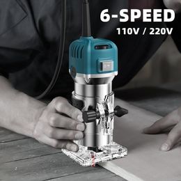 Router Opgewaardeerd 6speed 800W Houtbewerking Elektrische Trimmer 33000 RPM Houtgravure Steken Trimmen Machine Carving Router