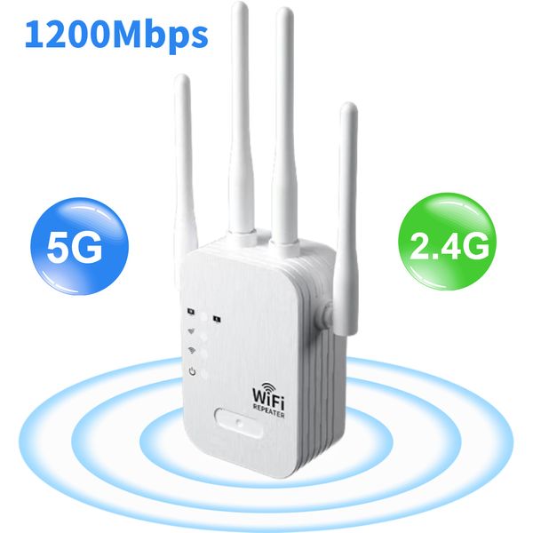 Routers 1200 Mbps WiFi Repeater Wireless WiFi Extender WiFi Booster 5G 2.4G Amplificateur de réseau à double bande Routeur WiFi 230817 Signal à longue portée 230817