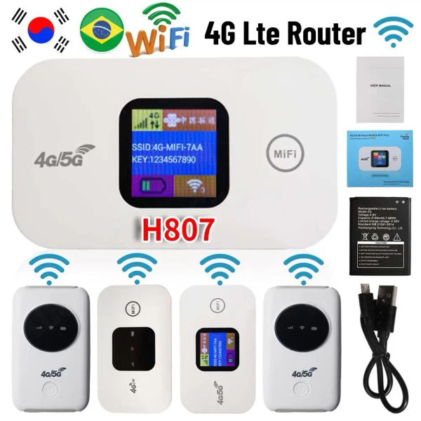 Routers 150Mbps 4G LTE Wifi Router Pocket de bolsillo Portable Wifi Módem inalámbrico móvil Desbloqueado con ranura de tarjeta SIM 2100MAH 2100MAH