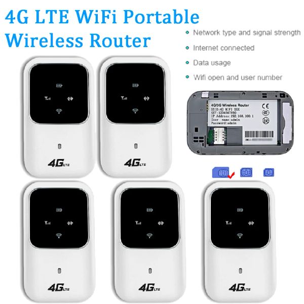 Routeurs 15pcs 4G LTE Router portable Car Mobile Broadband Pocket 2.4g Router sans fil 100 Mbps Hotspot SIM Modem wifi déverrouillé