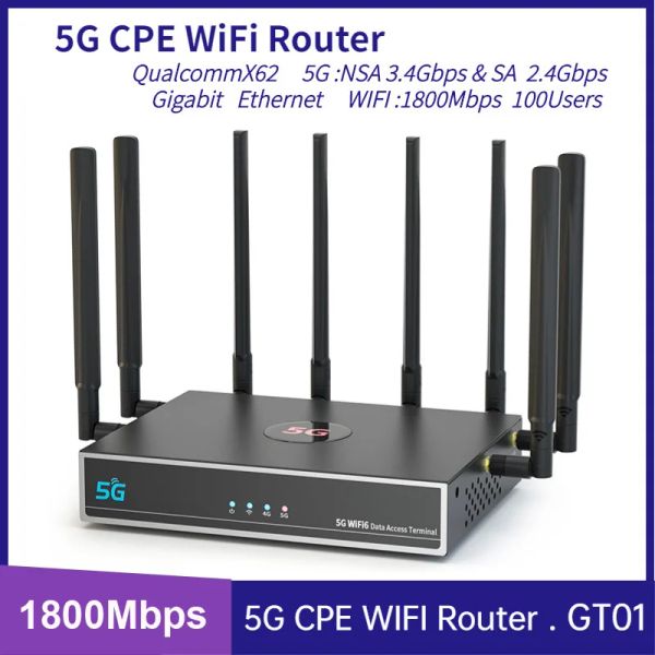 Routers 1800 Mbps WiFi6 5G Router WiFi Dualband 2.4G5.8 GHz Router de réseau sans fil LTE 4G Modem 5G SIM Router