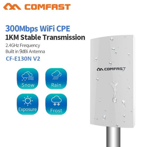 Routeurs 1 km gamme wifi sans fil routeur CPE extérieur extérieur extenseur wifi 2.4g 300Mbps Point d'accès au pont WiFi AP Antenne WiFi Repeater CFE130