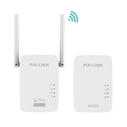 Routers 1Pair Pixlink LVPL01 Powerline WiFi 600Mbps Wireless Wifi Router Extender Kit Wifi Repeater AV600 Powerline Network Adapter