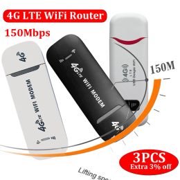 Routers 3/2/1pcs 4G LTE Wireless USB Dongle Mobile Broadband de 150Mbps Modem Stick 4G Sim Tarjeta SIM Enrutador inalámbrico Adaptador Wifi Wifi