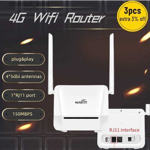 Routers 300 Mbps Wifi Sim-kaart Onbeperkt 4G Router Ontgrendeld LTE Netwerkkaarten Wi-Fi FDD Modem VOLTE Wi-Fi Draadloze Repeater Met RJ11 Q231114