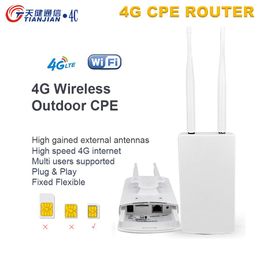 Routers 3G 4G Router WiFi CPE CPE Déverrouillé 150 Mbps Cat4 LTE WiFi Wiless Router Router Slot Network Booster pour la caméra IP / modem WiFi extérieur