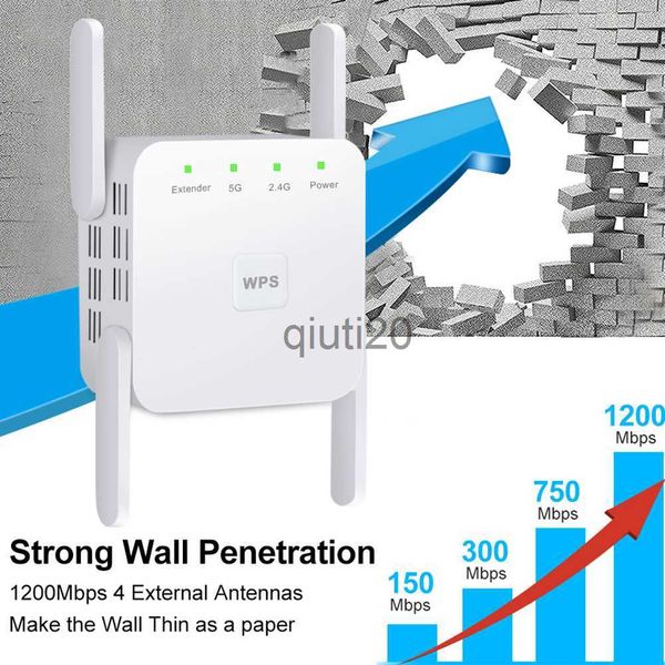 Enrutadores 4 antenas AP de doble banda WiFi amplificador de rango antena amplificador de señal punto de acceso 1200Mbps extensor inalámbrico repetidor x0725