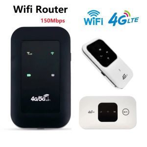 Routers 4G/5G LTE WIFI ROUTER 150 MBPS 4G Telefoon Draadloze router met Sim Card Slot Portable Pocket MiFi Modem Car Mobile WiFi Hotspot