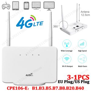 Routers 4G CPE Router sans fil SIM Card WiFi Modem 4G LTE Router 300 Mbps Hotspot mobile de haute vitesse pour les travaux de voyage à domicile Partager le trafic