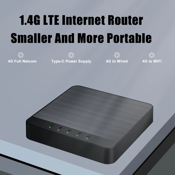 Routeurs 4G LTE Internet Router avec emplacement SIM pour déverrouiller le mode WiFi Typec port de modem mobile 300 Mbps LAN sans fil
