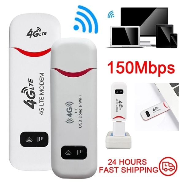 Routers 4G LTE Router Wireless USB Dongle Mobile Broadband Broadband 150Mbps Stick Sim Tarjeta SIM USB Adaptador WiFi Tarjeta de red inalámbrica ADA7700270