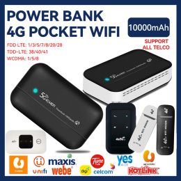 Routers 4G LTE WIFI ROUTER 10000MAH Portable Charger WiFi PW100 Mobile Power Bank Pocket Wireless USB WiFi Router Wifi Signal Repeater