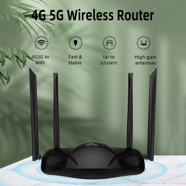 Routeurs 4G LTE Routeur WIFI 300Ms 3LAN VPN CPE Modem sans fil 5g Mifi Carte Sim avec 4 antennes Réseau portable pour 32 utilisateurs Wifi 230808