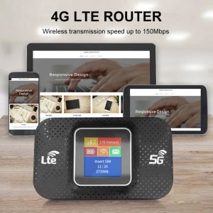 Routeurs 4G LTE WiFi Router SIM Card Slot Wireless Portable Router 3650mAh Unlock Modem 150 Mbps Mobile WiFi Router WiFi Hotpot pour la voiture