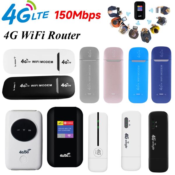 Routeurs 4G LTE Router sans fil 150 Mbp Dongle USB 2100mAH MODEM Stick Mobile Broadband SIM Carte Wiless Wi-Fi Adaptateur 4G Carte Router Home