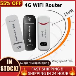 Routeurs 4G LTE Wiless WiFi Router USB Dongle Mobile Broadband SIM Carte de 150 Mbps Modem Mini Mini Hotspot pour le bureau à domicile Couverture WiFi