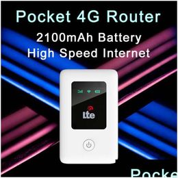 Routers 4G Router Draadloos Lte Wifi Modem Simkaart Mifi Pocket Spot Ingebouwde batterij Draagbaar 10 gebruikers 221114 Drop Delivery Computers Dhf60