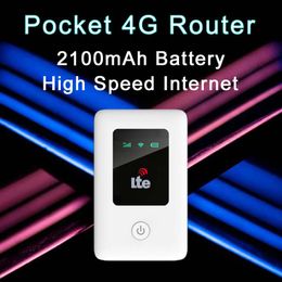 Routers 4G Router Wireless LTE WiFi Modem Sim Card Router Mifi Pocket Spot Ingebouwde batterij Portable WiFi 10 Gebruikers 221114