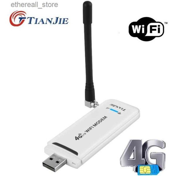 Enrutadores 4G Tarjeta SIM Datos Wifi Módem LTE Enrutador USB + 1 * Desbloqueo de antena / Adaptador inalámbrico de red para automóvil móvil 3G Hotspot Dongle FDD / TDD Q231114