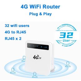Routers 4G SIM Card WiFi Router 4G LTE CPE 300M 32 Utilisateurs WiFi RJ45 WAN LAN Modem sans fil Hotspot