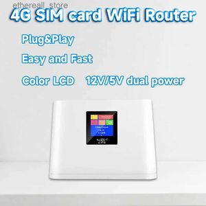 Routers 4G SIM-kaart wifi router kleuren LCD-scherm LTE 4G modem Hotspot RJ45 draadloze router 4G CPE 12 V/5 V power draagbare WiFi Q231114
