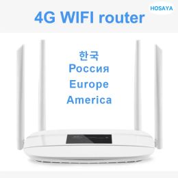 Routeurs 4g routeur wifi 4G LTE CPE SIM Carte WiFi Router 300m Cat4 32 WiFi Users Router RJ45 Wan Lan Indoor LTE CPE Wireless Router