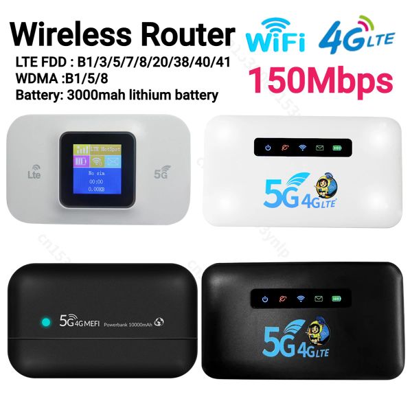 Routeurs 4G Router LTE sans fil 150 Mbps 10000mAh mini routeur wifi cottage hotpot sans fil mobile avec carte sim illimitée Internet