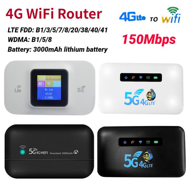 Routeurs 4G5G sans fil LTE routeur 150Ms poche Portable WiFi couleur LCD affichage carte SIM WIFI Mobile spot intégré 3000mAh batterie 230808