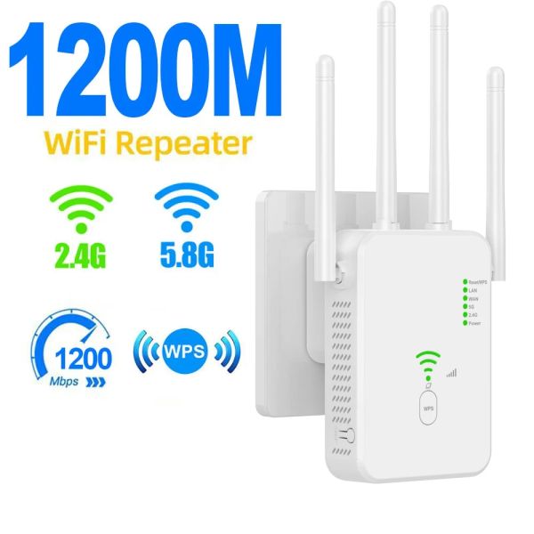 Routers 5 GHz WiFi Booster Repeater Wireless Wi Fi Extender 1200 Mbps Réseau Amplificateur 802.11n Signal à longue portée Repetidor