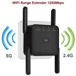 Routers 5 GHz WiFi Extender Lange Range Wireless WiFi Booster AC1200 Adapter 1200 Mbps Versterker 80211N WI FI Signaal Herhaalor 230812