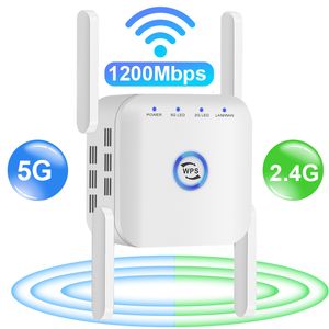 Routers 5G Repeater WiFi Long Range Wifi Extender Wireless Router Signal Wi fi Amplifier 1200Mbps Network Wi fi Booster 230206