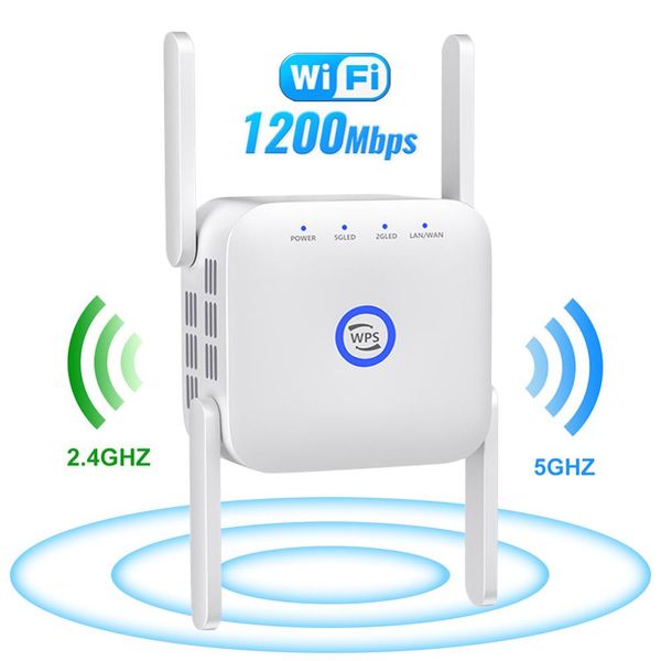 Routeurs 5G Répéteur de répéteur WiFi Amplificateur Signal WiFi Range Extender 1200 Mbps Répéteur sans fil Booster Long Range Wi Fi Répéteur